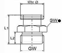 Graisseur M 6 - 180° Lubrification et transfert - AGZ000041852