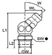 Graisseurs hydrauliques standart hexagonal 45