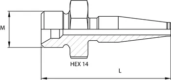 Dessin embout male M10 cylindrique