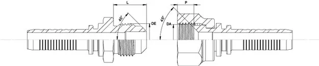 Gewinde SAE Kegel 90