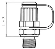 Druckanschluss mit männlicher Implantation und Kunststoffkappe