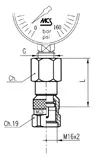 Druckanschluss Drehanschluss für Manometer