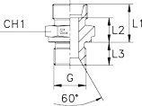 1003-1-raccord-hydraulique-union-simple-male-filetage-BSP-cylindrique