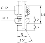 1003-B3-raccord-hydraulique-union-simple-male-filetage-BSP-cylindrique