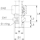 1009-B3-raccord-hydraulique-union-simple-male-filetage-UNF-UN-2A