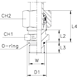 1009-B4-raccord-hydraulique-union-simple-male-filetage-UNF-UN-2A