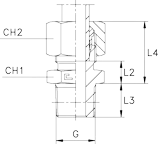 1017-B3-raccord-hydraulique-union-simple-male-filetage-BSP-conique