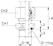 1088-B4-raccord-hydraulique-union-simple-male-filetage-BSP-cylindrique