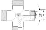 Croix égale pour tube hydraulique GAZ